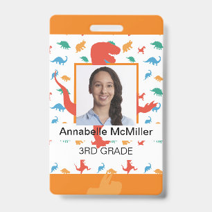 Badge de professeur d'enseignant de dinosaure