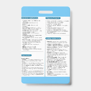 Badge de référence rapide en pharmacologie