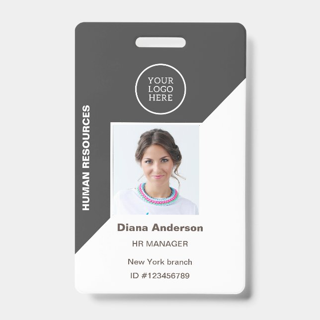 Badge de sécurité avec logo de l'entreprise et pho (Avant)