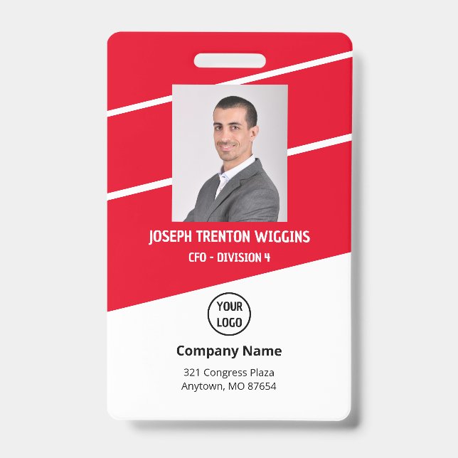 Badge de sécurité avec photo de l'entreprise/ de l (Avant)