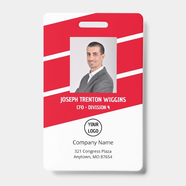 Badge de sécurité avec photo de l'entreprise/Emplo (Avant)