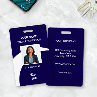 Badge de sécurité avec photo d'identité d'employé 