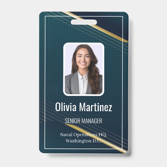 Badge de sécurité de la société de photo d'identif (Avant)