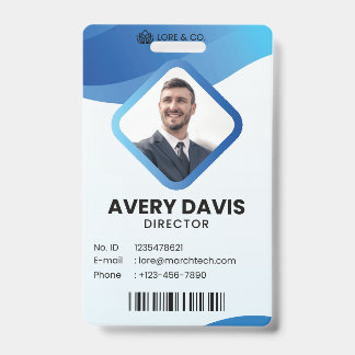 Badge de sécurité de l'entreprise avec photo d'emp