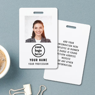Badge de sécurité de l'entreprise avec photo d'emp