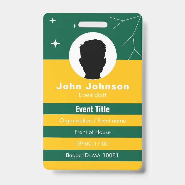 Badge de sécurité de l'entreprise avec photo d'ide (Avant)