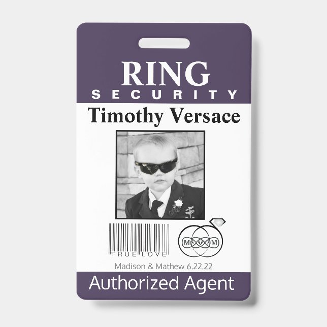 Badge de sécurité de porteur de bague Very Perri (Avant)