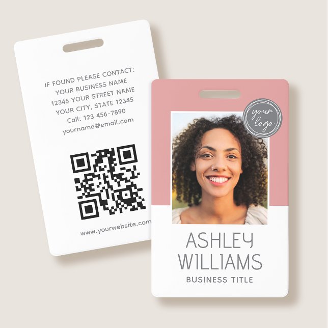 Badge de sécurité de société avec photo d'employé  (Créateur téléchargé)