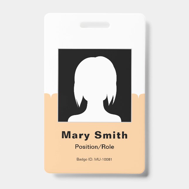 Badge de sécurité d'entreprise avec photo et logo  (Avant)
