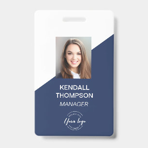 Badge de sécurité d'entreprise personnalisé bleu m