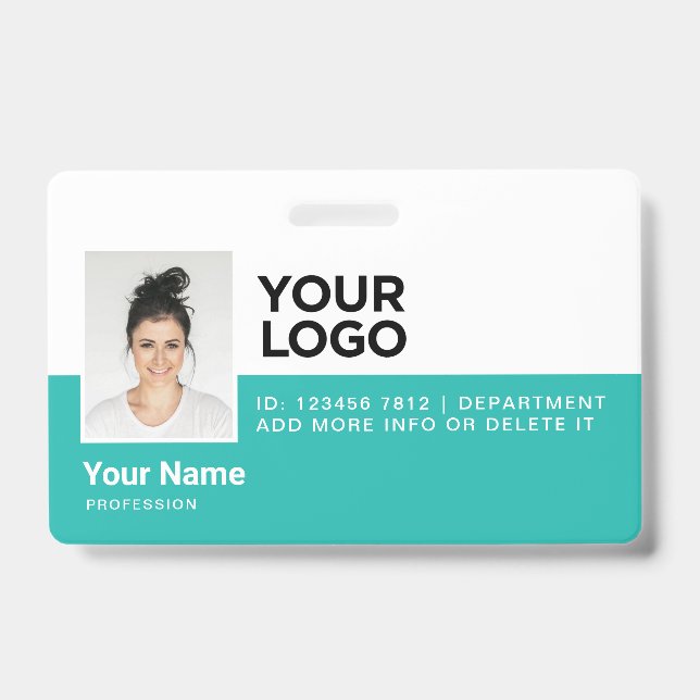 Badge de sécurité moderne avec photo pour employé  (Avant)