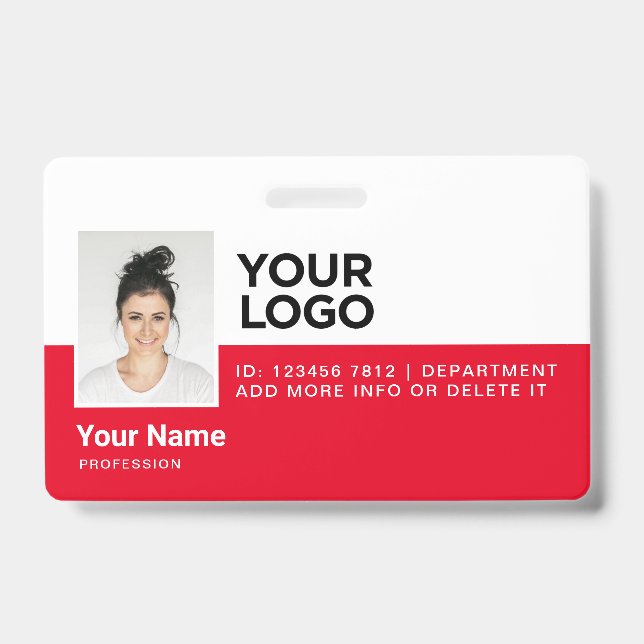 Badge de sécurité moderne pour employés avec photo (Avant)