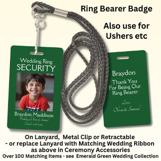 Badge de sécurité photo de porteur de bague Vert é