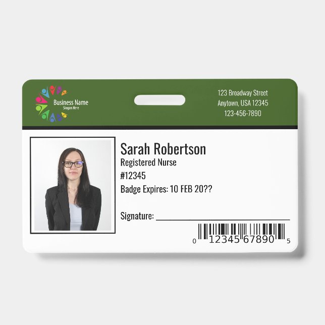 Badge de sécurité pour employés - Horizontal (Avant)