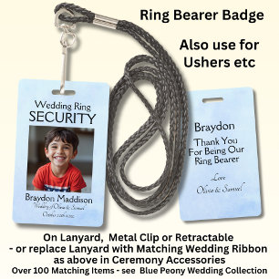 Badge de sécurité pour photo du porteur de bague S