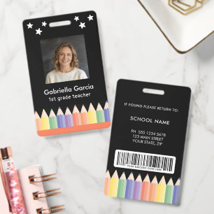 Badge de sécurité pour professeur de photo coloré