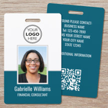 Badge de sécurité QR pour employés avec photo d'id