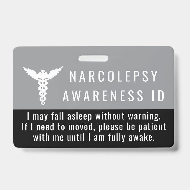 Badge de sensibilisation à la narcolepsie ID patie (Avant)