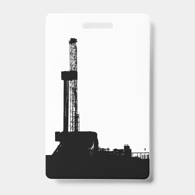 Badge de silhouette de tour de forage pétrolier (v (Avant)