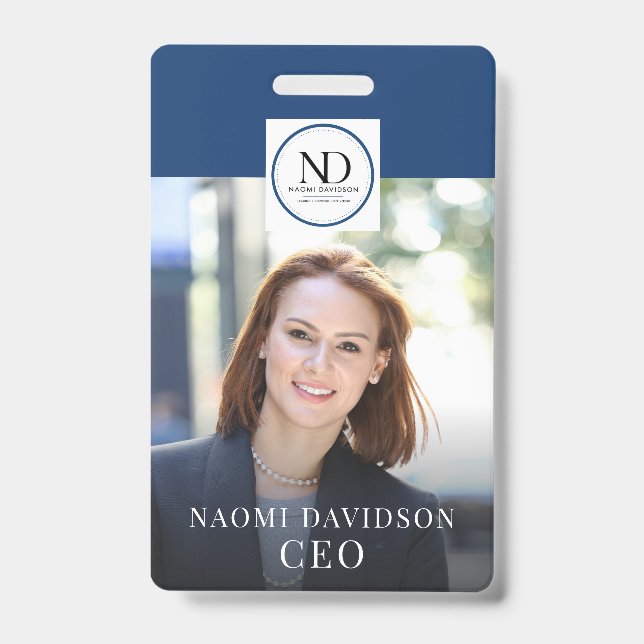 Badge de société avec photo d'identité de l'employ (Avant)