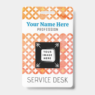 Badge de tag d'entreprise avec photo et nom d'empl