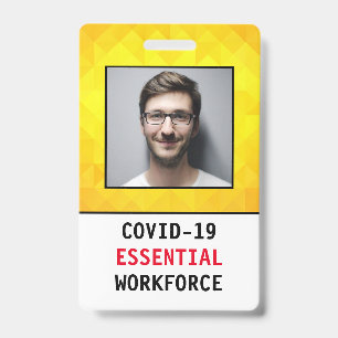 Badge de travailleur essentiel COVID-19 Nouveau Co