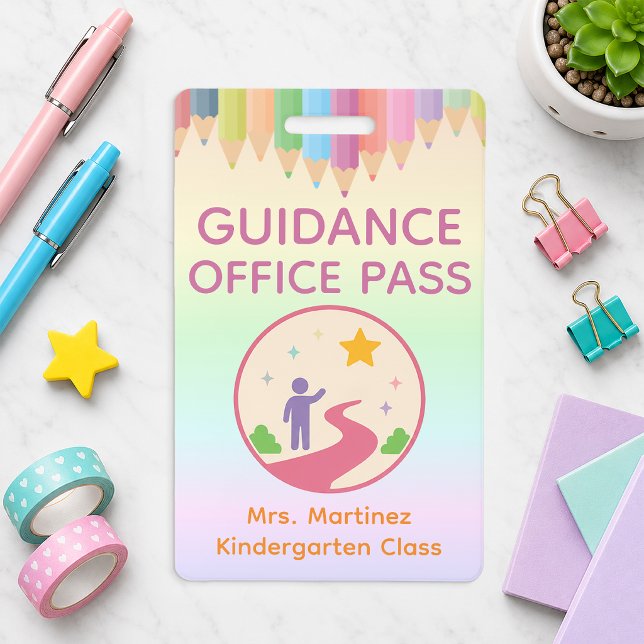 Badge de visite personnalisé pour le bureau d'orie (Guidance Office Pass Badge)