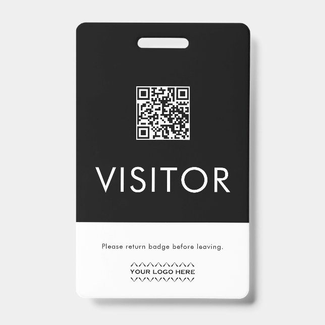 Badge de visiteur avec code QR personnalisé (Avant)