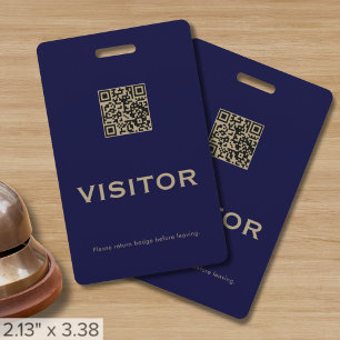 Badge de visiteur avec code QR simple