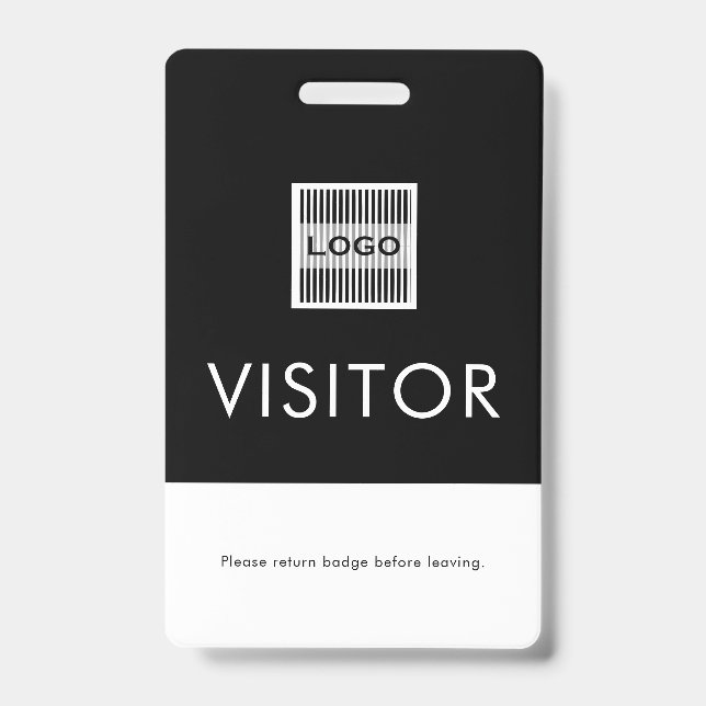 Badge de visiteur avec logo de l'entreprise et dem (Avant)