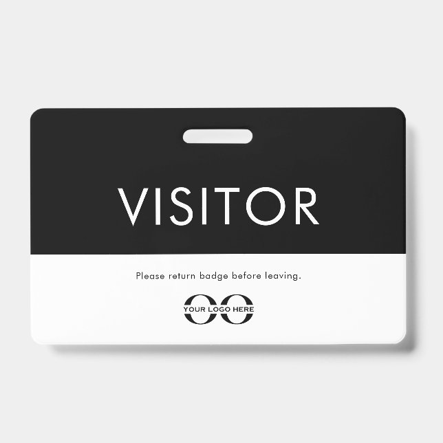 Badge de visiteur de logo d'entreprise (Avant)