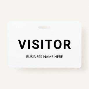Badge de visiteur d'entreprise noir et blanc