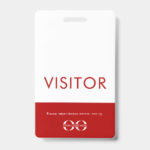 Badge de visiteur Logo de l'entreprise Rouge
