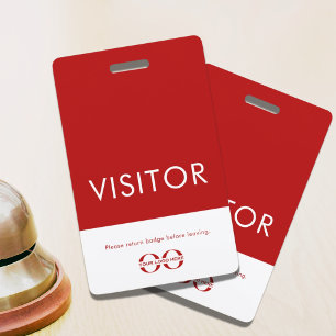 Badge de visiteur Logo de l'entreprise Rouge