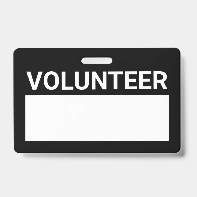 Badge de volontaire noir blanc (Avant)