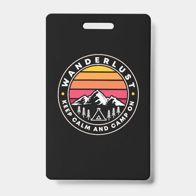 Badge Déambuler Restez Calme Et Campez (Avant)