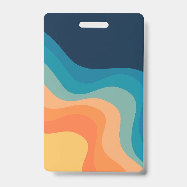 Badge Décor de style rétro des vagues (Avant)
