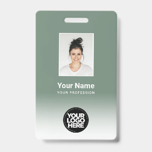 Badge Dégradé de vert sauge pour photo d'employé personn