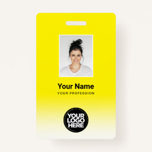 Badge Dégradé photo de l'employé personnalisé Jaune