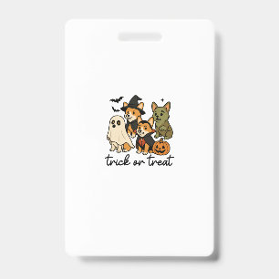 Badge déguisement d'Halloween corgi