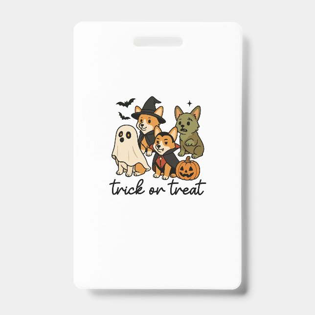 Badge déguisement d'Halloween pour corgi (Avant)