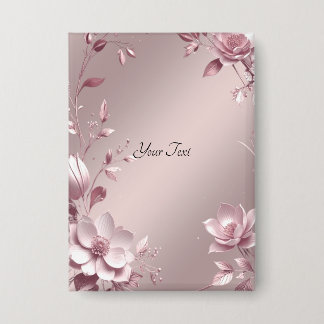 Badge Delicate Pink Floral Button