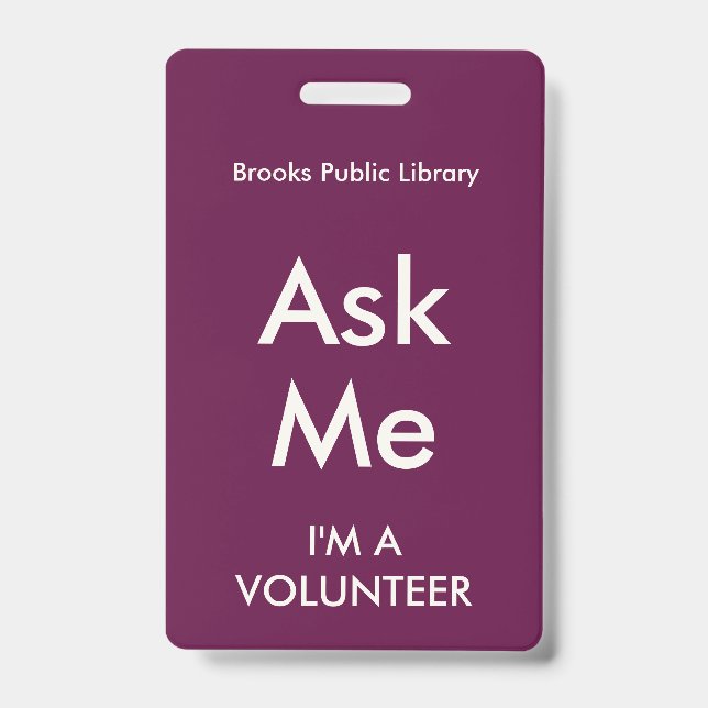 Badge Demander en Rose Fuchsia pour Bénévoles (Avant)
