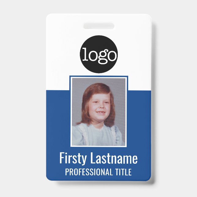 Badge d'employé - Photo, Code QR, Logo, Nom Badge  (Avant)