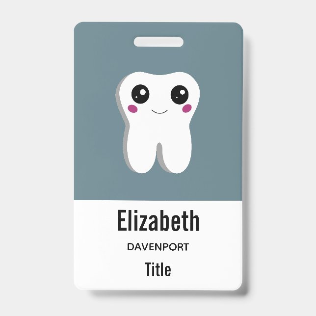 Badge Dent de sourire heureux mignon (Avant)