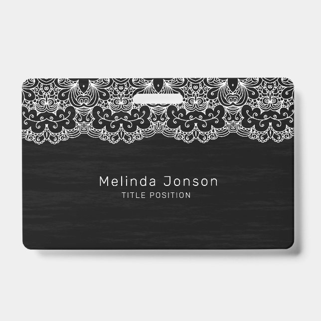 Badge Dentelle florale blanche (Front)