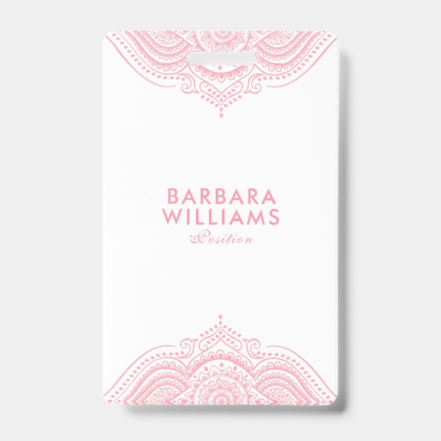 Badge Dentelle Ornée Rose Fille (Face)