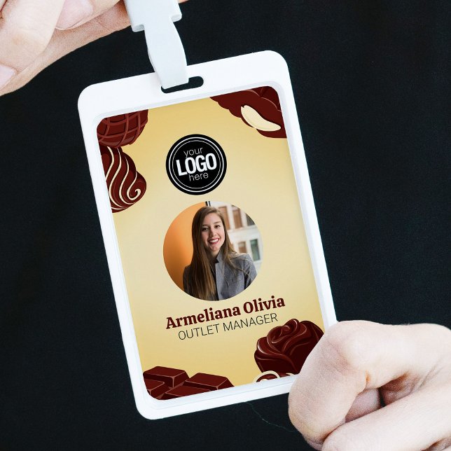 Badge d'entreprise de chocolat moderne personnalis (Créateur téléchargé)