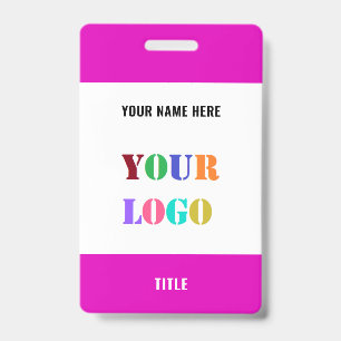 Badge d'entreprise personnalisé avec nom et logo d