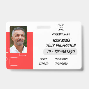 Badge d'entreprise personnalisé avec photo